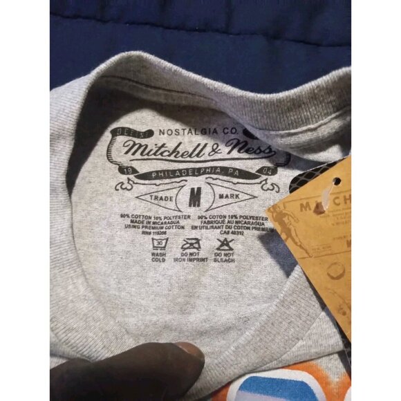 Chicago Blackhawks NHL Mitchell & Ness Shirt Mens Medium Gray Short Sleeve - Picture 2 of 3